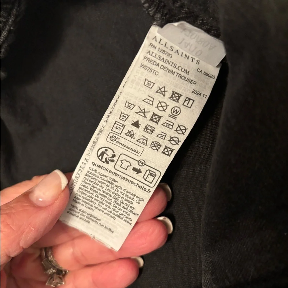 All Saints Black Cargo Pants size 10 - Picture 3 of 3